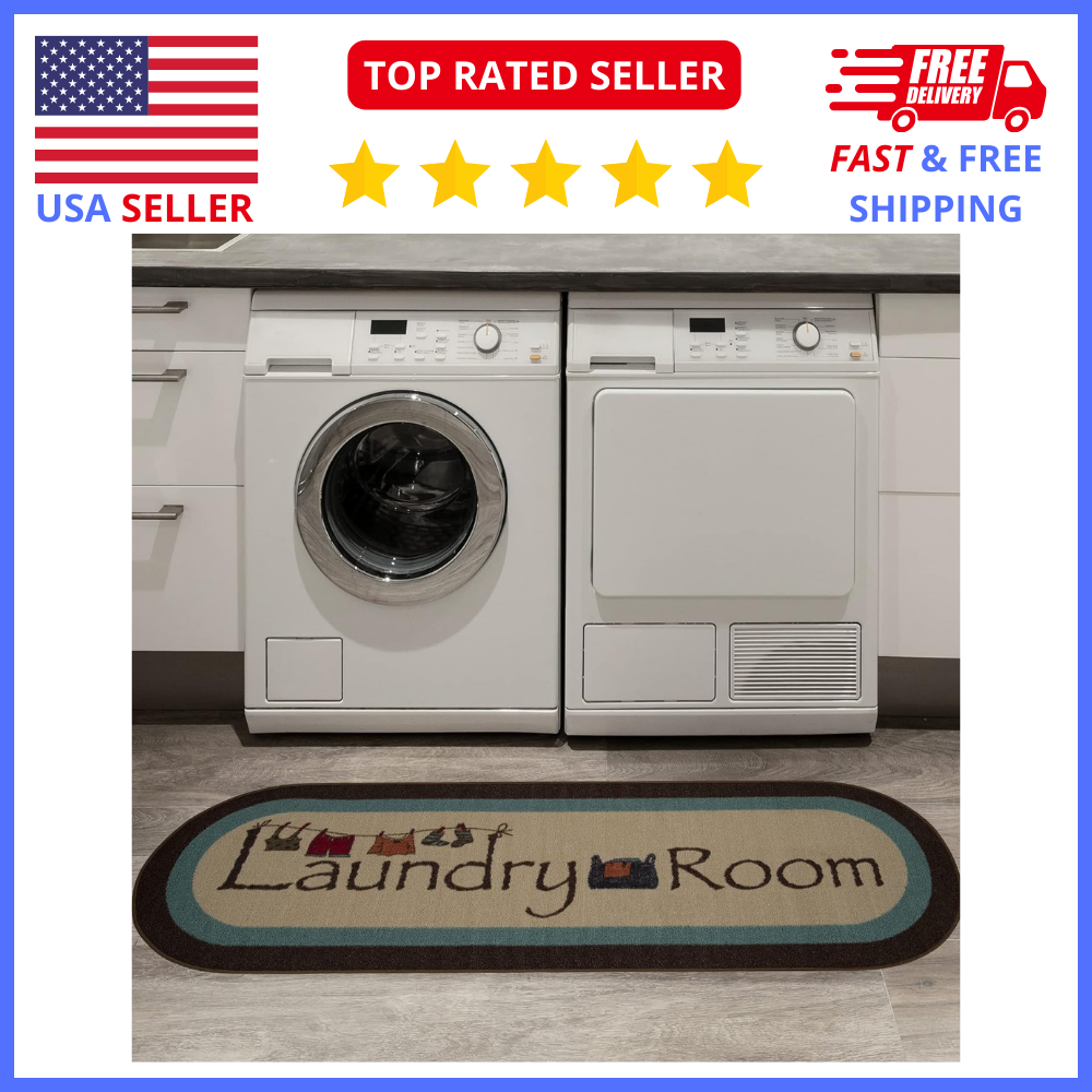 Ottomanson Laundry Collection NonSlip Rubberback Bordered Design 2x5 ft Oval eBay