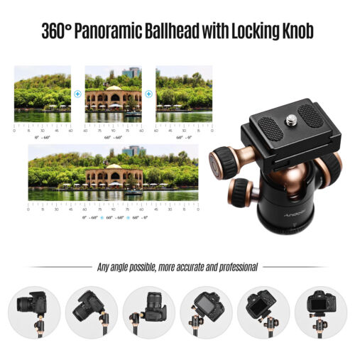 Andoer DSLR Camera Tripod Expandable to 126 cm Monopod with 360° Swivel V4O4 - Picture 11 of 12