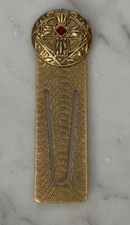 The Vatican Library Collection Bookmark Gold Tone Cross Ruby Box