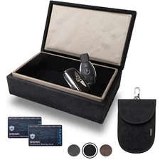 Premium Faraday Box for Car Keys, RFID Signal Blocking Key Box with RFID Cards