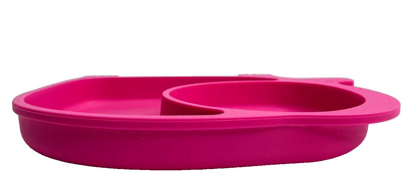 Sage Spoonfuls Pink Silicone Elephant Baby Toddler Kid Plate 8.5"