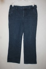 Duluth Trading Womens Sz 12 meas 35x31 Jeans Dark Wash Boot Cut Phone Pocket