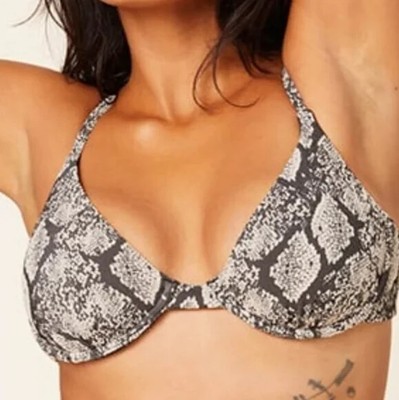 Andie Swim String Bikini Top Snake Pattern Size S Padded NWT