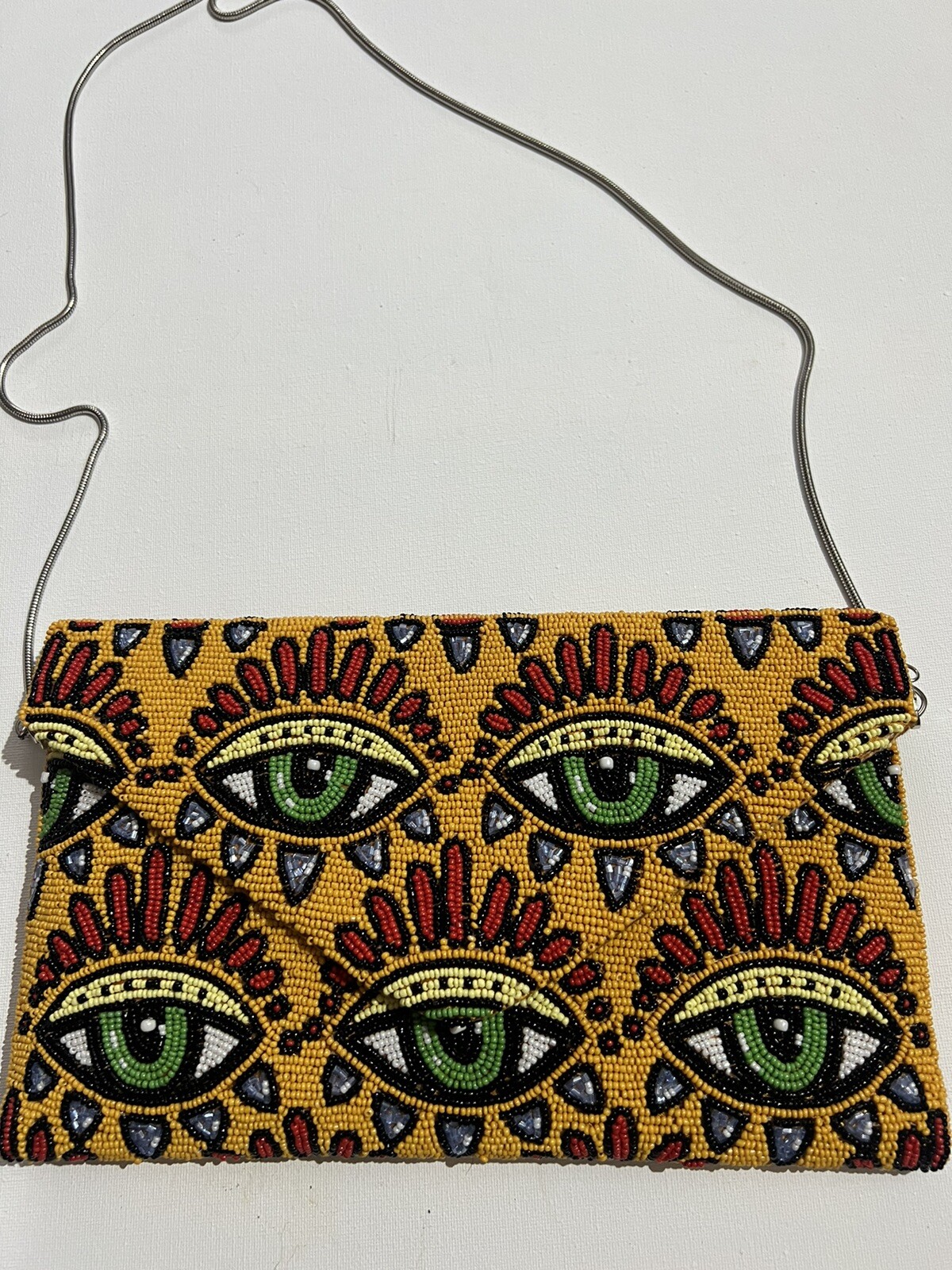 Evil Eye Protection Handmade Bead Purse Crossbody Ricki Designs Handbag Suede