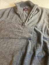 Men's UNTUCKit 100 Extra Fine Merino Wool 1/4 Zip Dark Gray Golf Sweater-Size M