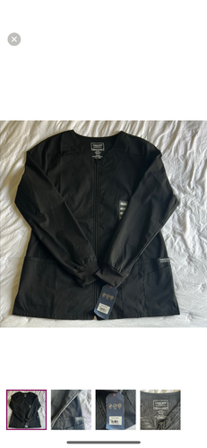 NWT Womens Cherokee black scrub jacket size small