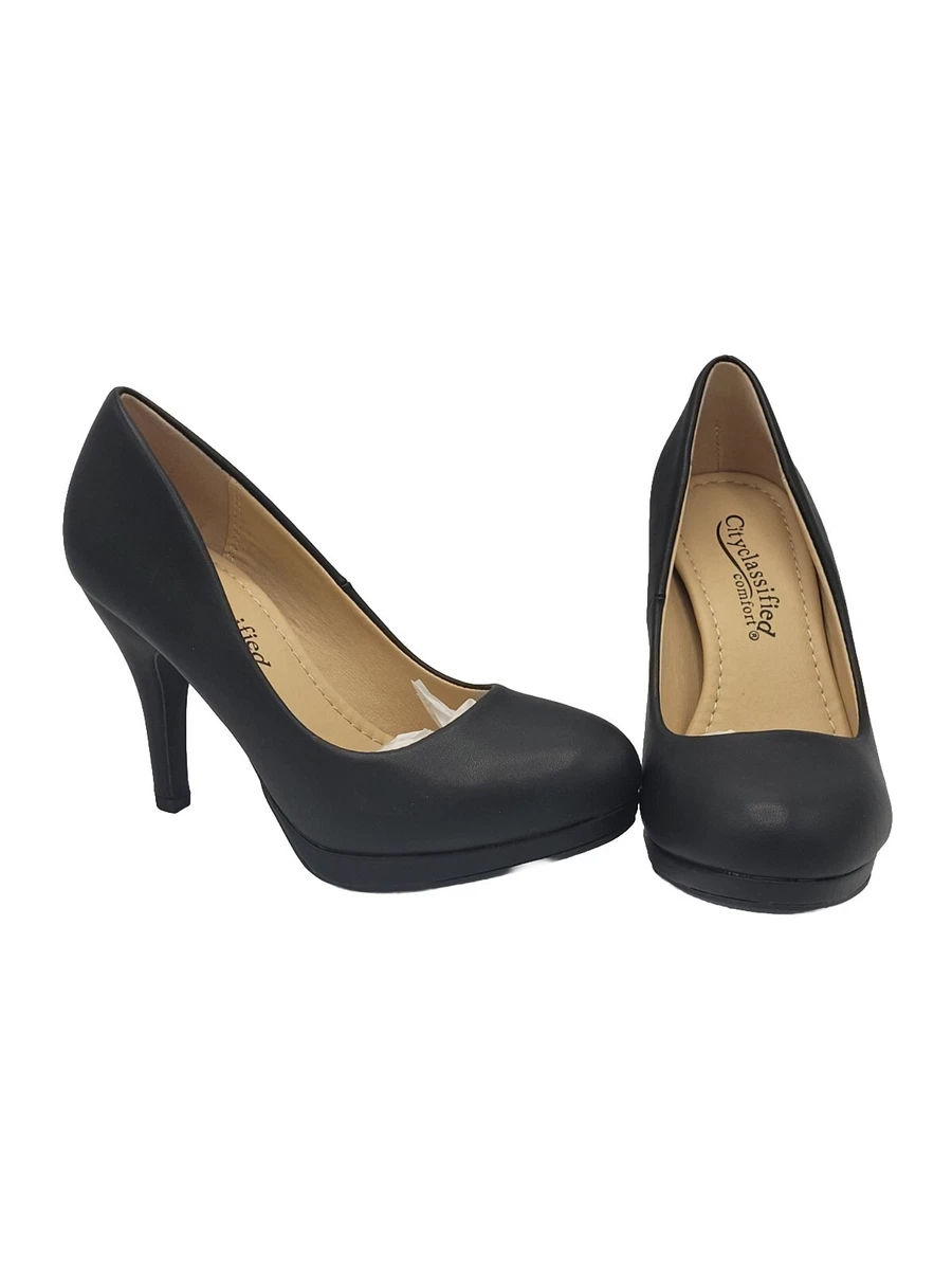 Black pumps top 4 inch heel