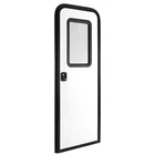 RecPro RV Rounded Entry Door with Screen & Lock | Tempered Glass | Rubber Seals