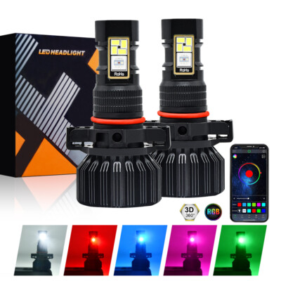 2X EV23 5202（5201）LED MUTI-COLOR RGB PHONE APP CONTROL WIRELESS FOG LIGHT BULBS 