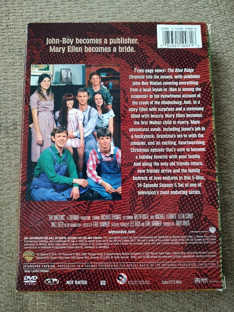 The Waltons: the Complete Fifth Season (DVD, 1976