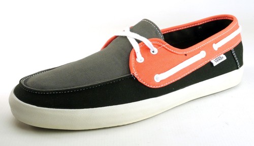 Vans para hombre con cordones de lona zapatos de salón gris/rojo
