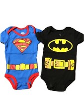 Set of 2 bodysuit for boys justice League batman and Superman