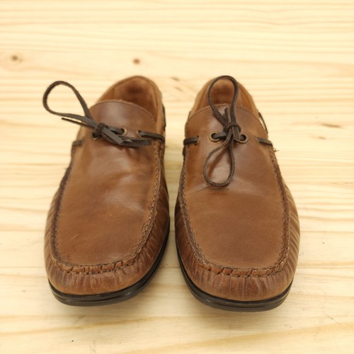 GBX Mens Driving Loafers Sz 9 D Brown Leather Casual Comfort Boat Shoes Preppy - Picture 2 of 8