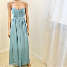 Jenny Yoo blue strapless bridesmaid maxi gown dress size 4