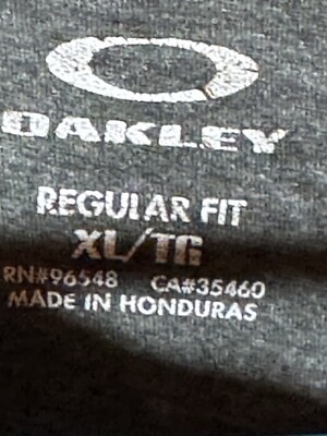Oakley Mens XL X-Large Gray Graphic Print T-Shirt Active Sports