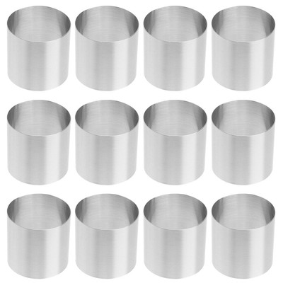  12 Pcs Cake Mold Travel Baking Stainless Steel Round Mousse Ring