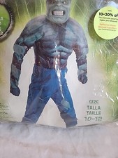 Hulk Muscle Chest Costume Child Size 10-12 MISSING Mask PACKAGE DAMAGED