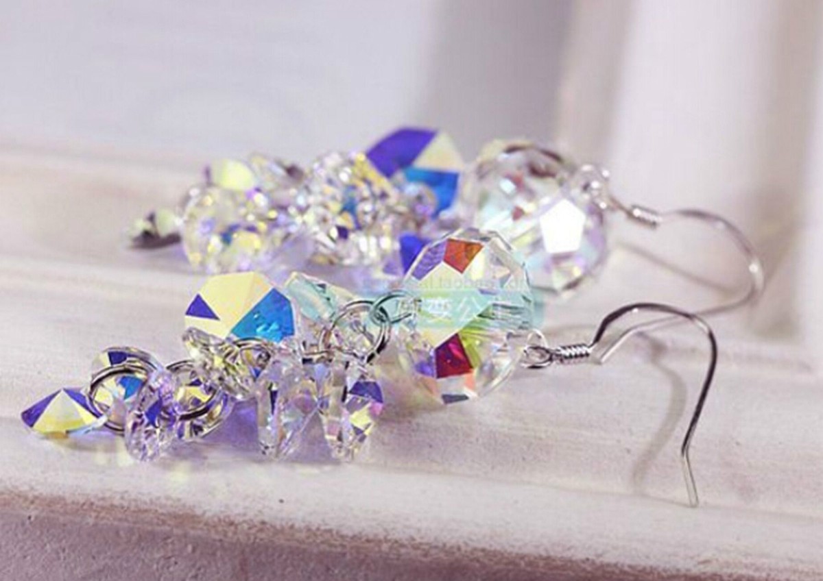 New 72Pcs Clear Crystal Glass Beads 8mm AB Round Oval Jewellery Making Diy - Foto 10