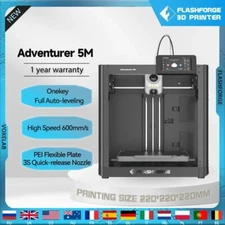 FLASHFORGE 3D Printer Adventurer 5M Core XY Fully Auto Leveling Max 600mm/s US