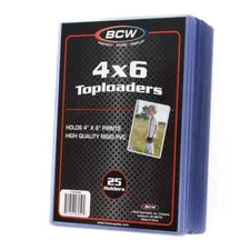 25 BCW 4x6 Toploaders Postcard & Photo Rigid Plastic Holders Top Load Sleeves