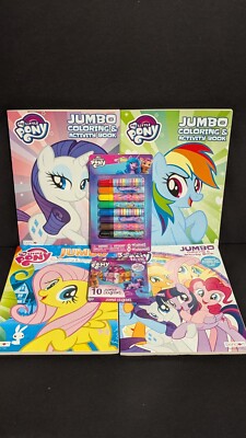 My Little Pony Coloring Book Lot With Markers & Crayons
