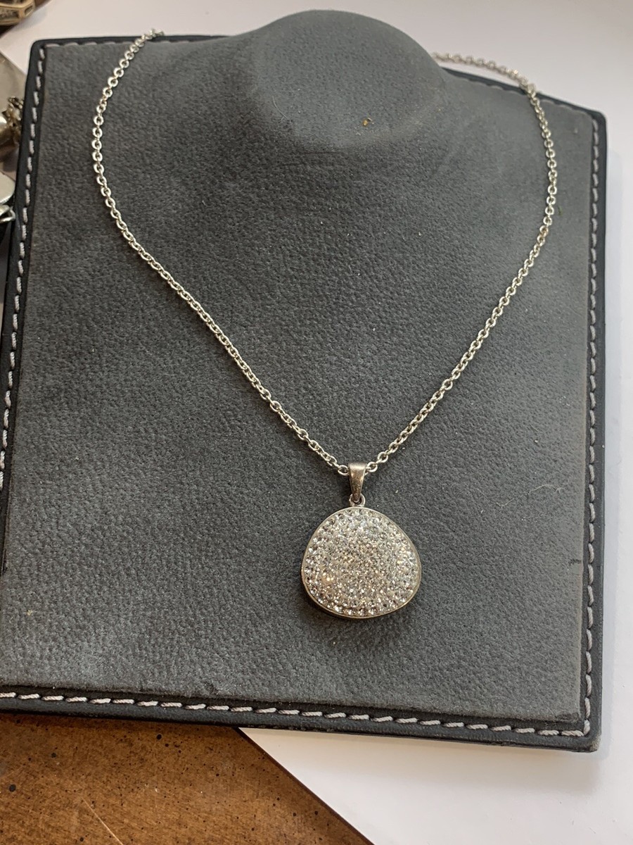New Sterling Silver 925 Tatiana Crystals Pendant Necklace 16