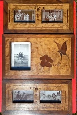 Mini Wood Photo Frames (3) Fine MARQUETRY (Walnut Bronze...) HOMEMADE