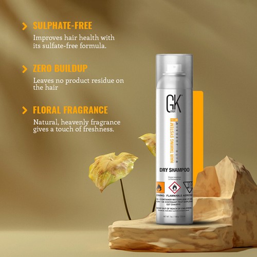 GK HAIR Dry Shampoo Waterless Care Styling Anti Residue Flake Frizz Dry Damage - Picture 3 of 8