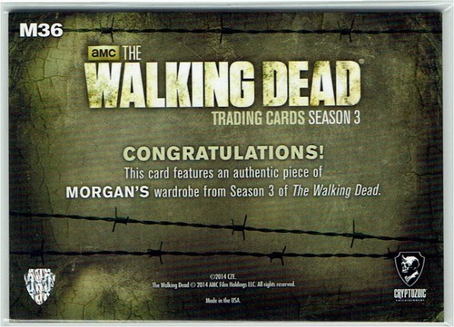 Walking Dead Season 3 Part 2 Wardrobe Costume M36 Lennie James as Morgan - Picture 2 of 2