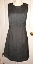 J.Crew Suiting Womens Gray Pleat Herringbone Tweed Sleeveless Dress Size 2