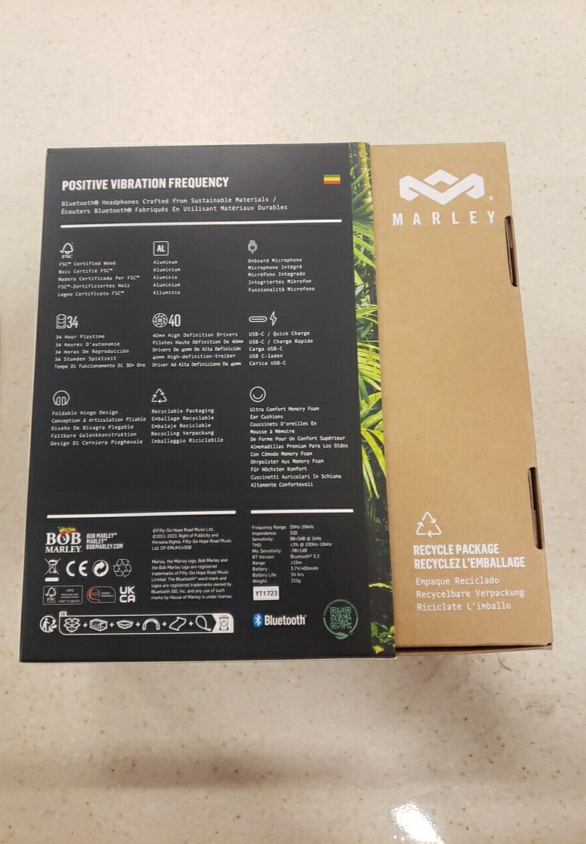Marley Positive Vibration Frequency Wireless Headphones | eBay Marley Positive Vibration Frequency Wireless Headphones | eBay