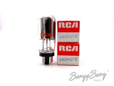 2 Vintage RCA 6AX4GTB Power Damper Diode TV Receiver Audio Vacuum Tube Valve- Ba
