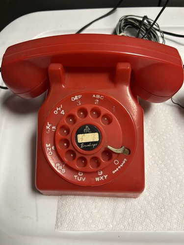 Vintage Brumberger Playtime Dial Phones 1950s Untested Pair With Cords - Picture 2 of 4