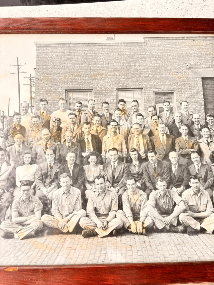 Antigua foto enmarcada 1949 Oil Gas Phillips Petroleum Research fundadores originales Foto 4 de 4