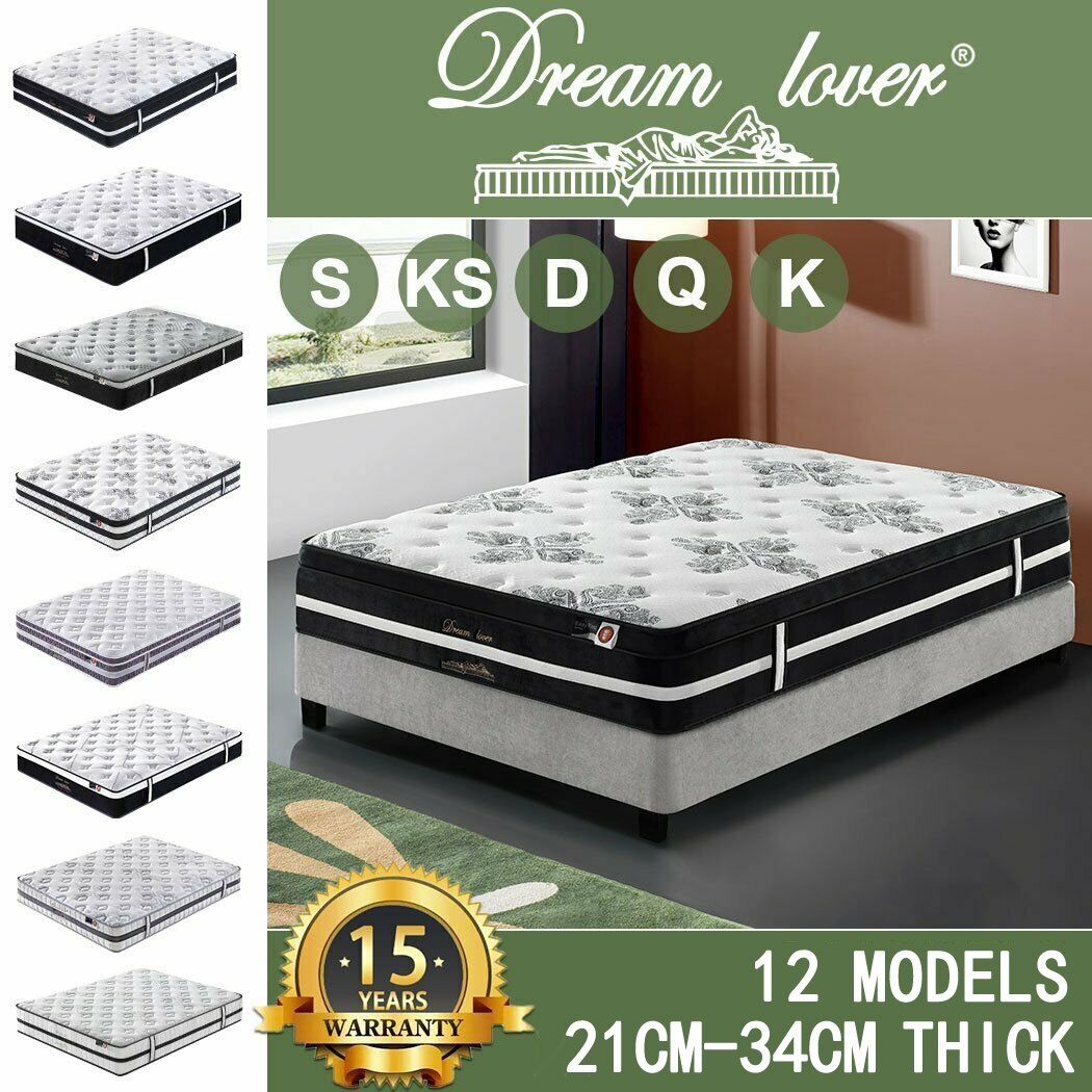 Dream Lover Mattress Queen Double King Single Bed Memory Foam Pocket