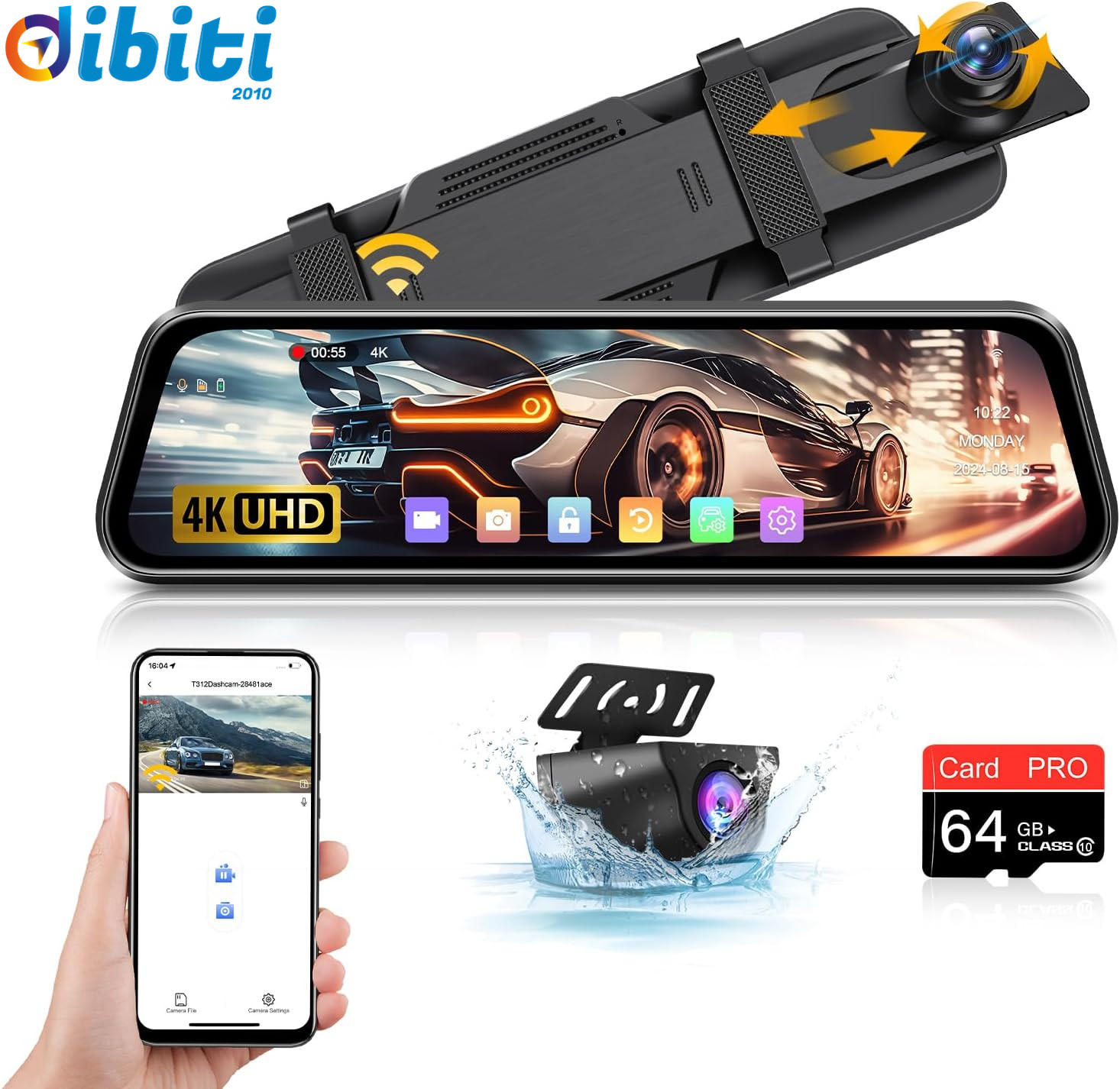 OFFERTA Dash Cam 4K Specchietto WiFi 10'' - Ultimi Pezzi Disponibili