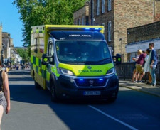 COPPIA LAMPEGGIANTI 4 LED BLU STROBO AMBULANZA POLIZIA SOCCORSO VIGILI 12-24V