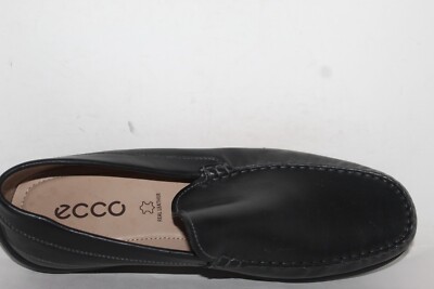 ECCO Mens Black Soft Leather Loafers Shoes Size 10 (44) | eBay display picture 3