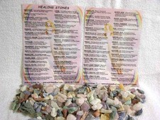 Chakra healing stones kit w/educational chart,7 stones,7 silken pouches