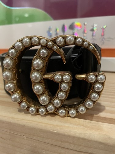 Gucci Double G Pearl Belt 85/34 | eBay