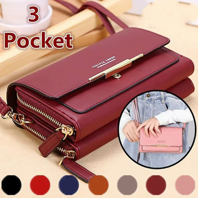 2024 New Women's Wallet Korean Multifunctional Shoulder Bag Mid-length Clutch Co