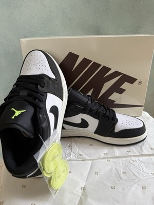 Jordan 1 Low Herren Sneaker Schwarz Weiß Neongelb Leder EU 42 DO8244-003