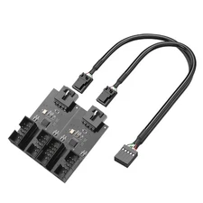 KARTOMAN 9pin internal USB 2.0 Header Splitter for pc motherboard Male 1 to 4...