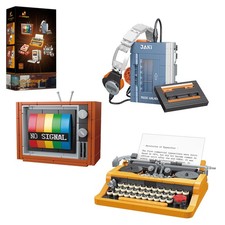 3-in-1 Retro Electronics Building Set 20131, Typewriter Walkman Television Mo... thumbnail