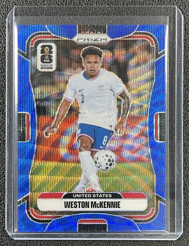 WESTON MCKENNIE 2026 PANINI PRIZM WORLD CUP #434 BLUE WAVE 21/55 USMNT