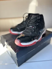 Air Jordan 11 Retro Black Varsity Red White Size 10.5 Men's 2012 needs repair  