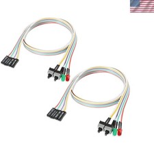 Braided 2-Pack ATX Power On/Off Reset Switch Cables with Dual LEDs, 27-Inch