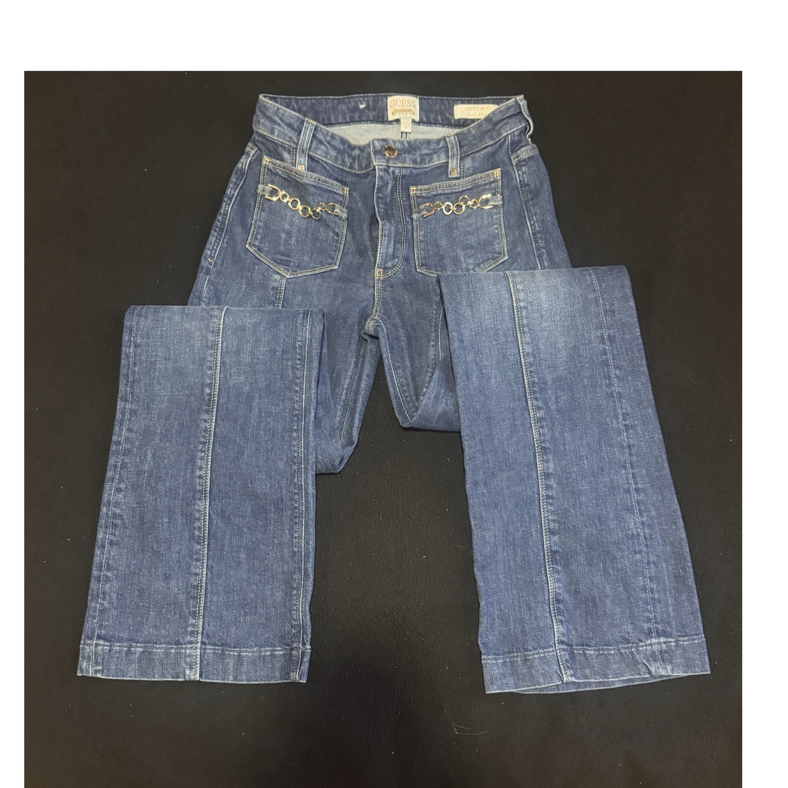 Chain Accent Denim Sexy Y2k