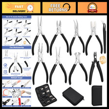 10-Piece Jewelry Making Tool Set - Pliers, Jump Ring Opener, Tweezers for DIY Pr