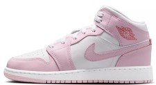Big Kid's Jordan 1 Mid Pink Foam/White-Fire Red DQ8423 608